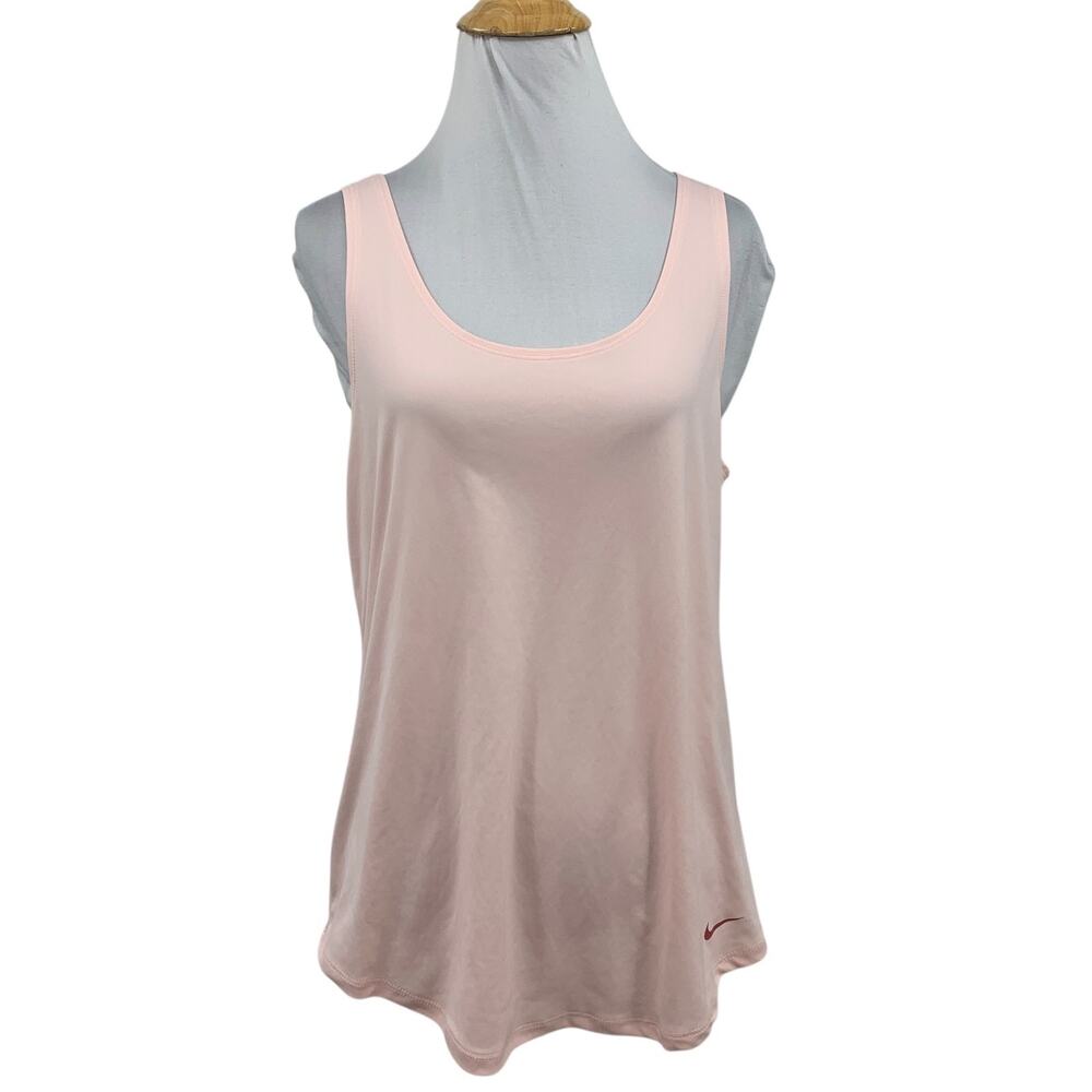 Nike Tank Top Womens M Medium Pink Functional Dri Fit Wicking Open Cutout Back